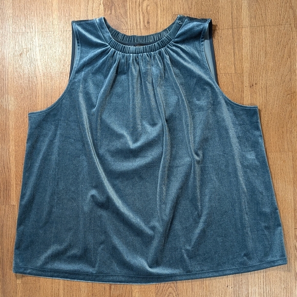 Ann Taylor Tops - ✨ Ann Taylor XL Velvet Tank Top – Shimmering Blue Elegance ✨
